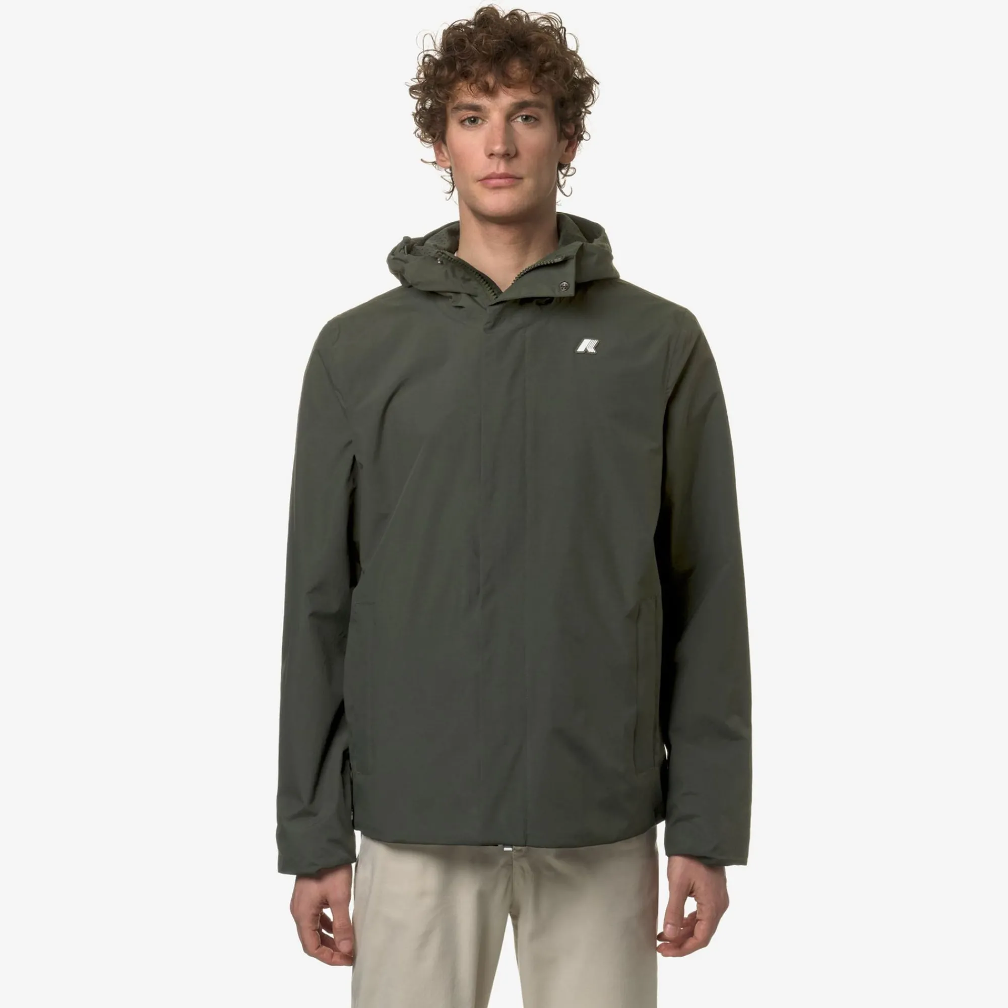 K-WAY Jack Ottoman - Jackets - Short - Man - Green Blackish Fashion