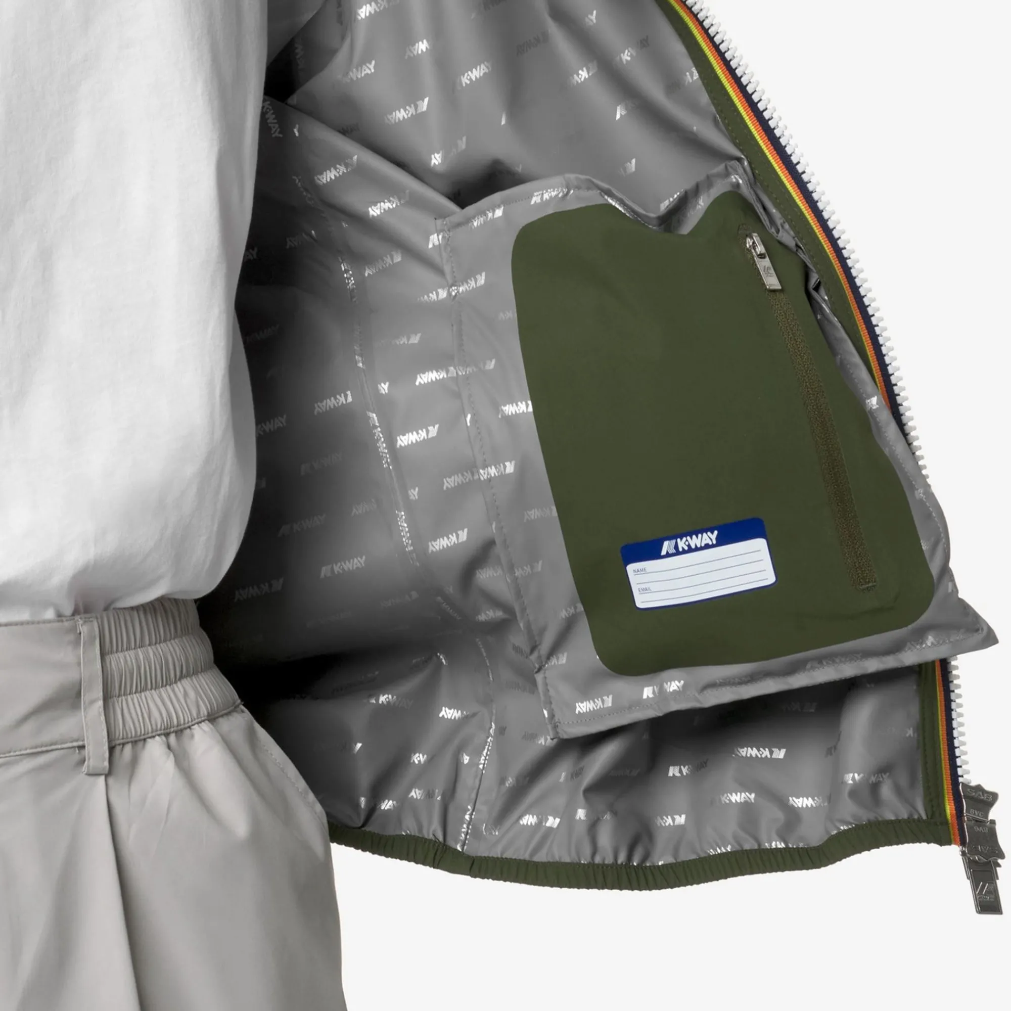 K-WAY Jack Stretch Dot - Jackets - Short - Man - Green Cypress Cheap