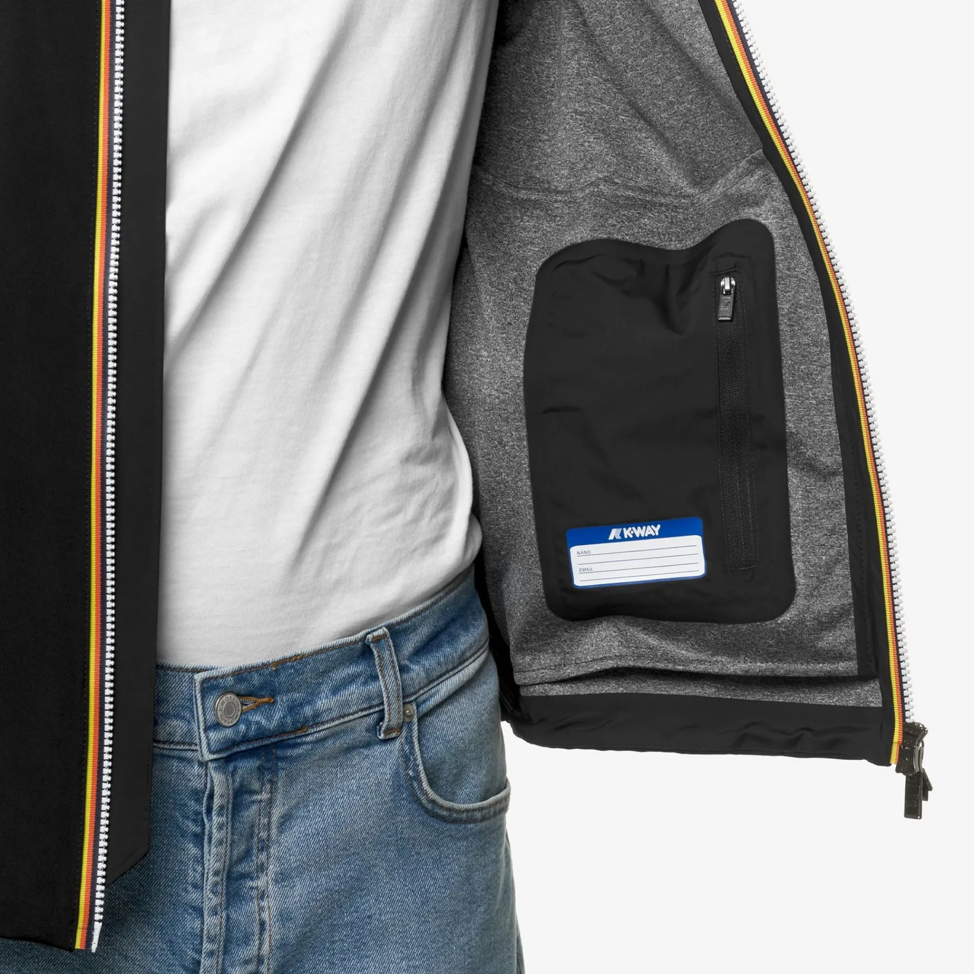 K-WAY Jacko Bonded Jersey - Jackets - Short - Man - Black Pure Store