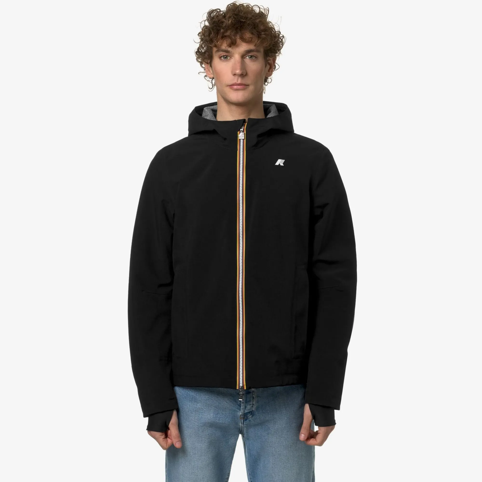 K-WAY Jacko Bonded Jersey - Jackets - Short - Man - Black Pure Store