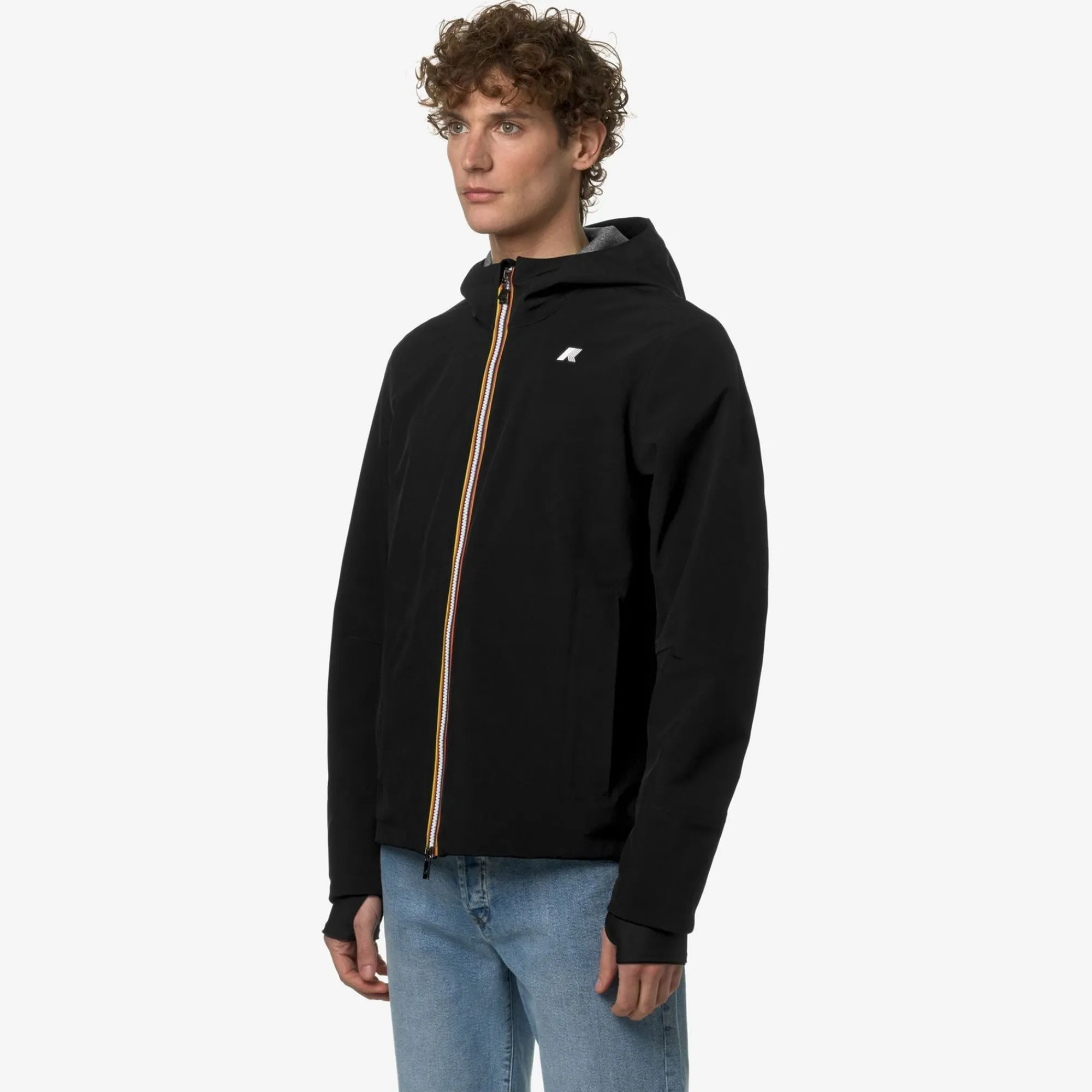 K-WAY Jacko Bonded Jersey - Jackets - Short - Man - Black Pure Store