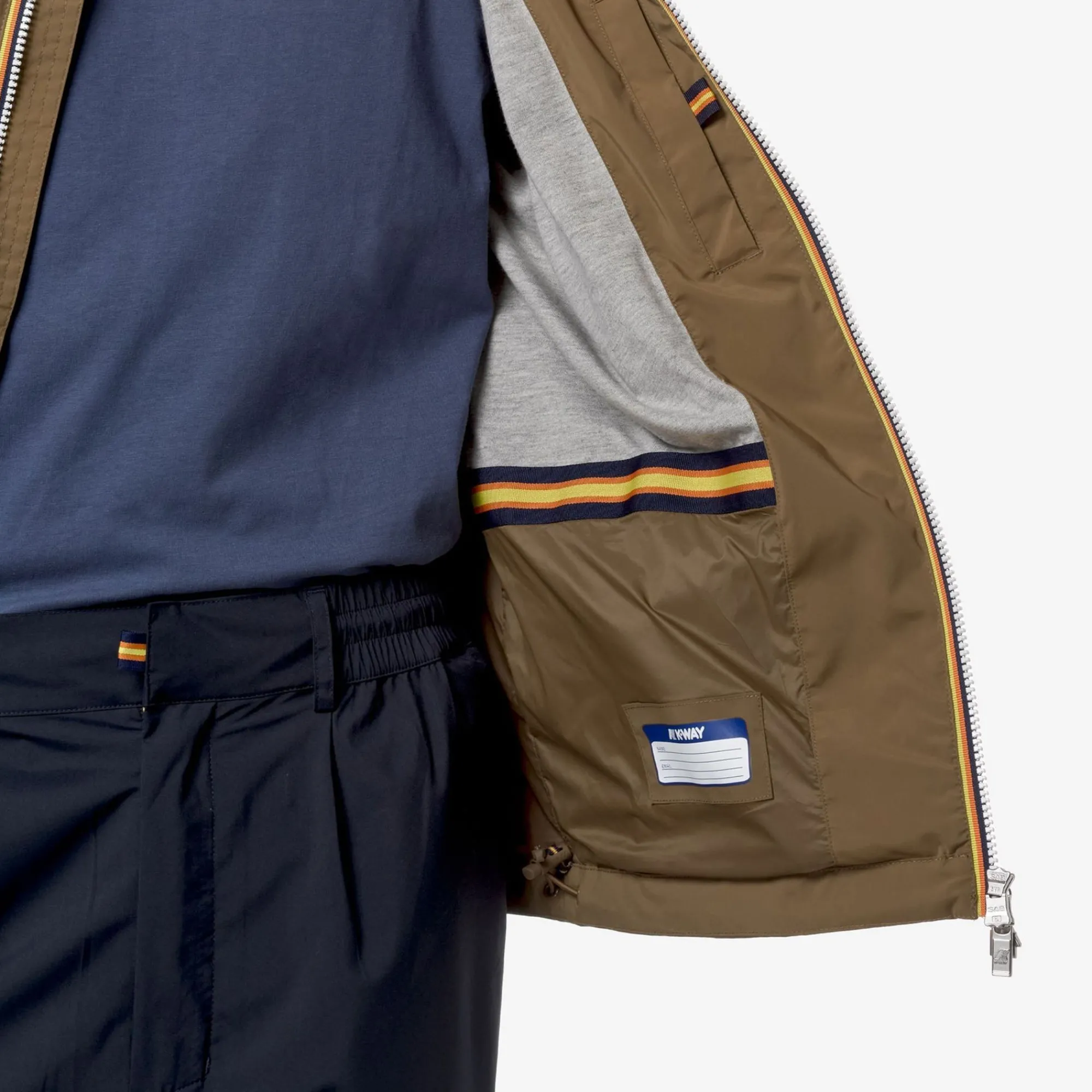 K-WAY Jackstretch Nylon Jersey - Jackets - Short - Man - Brown Corda Best Sale