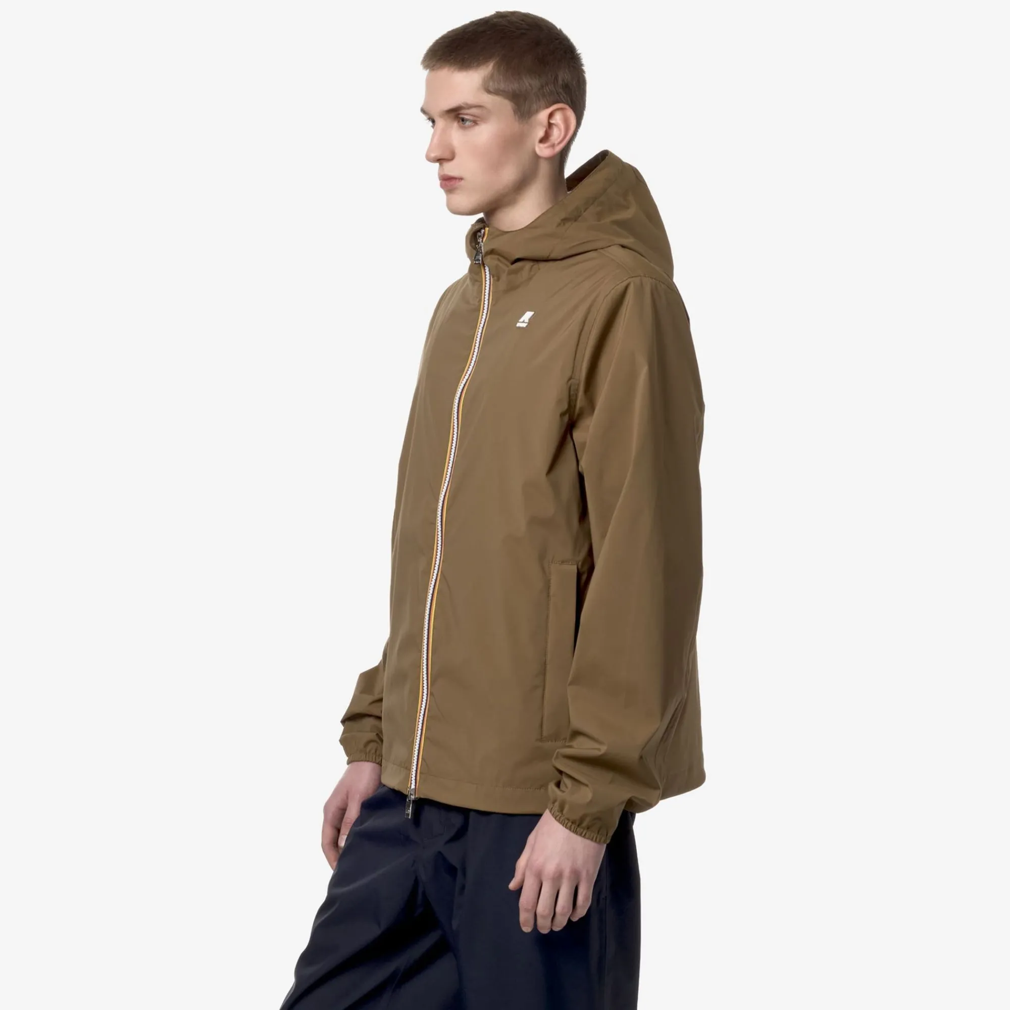 K-WAY Jackstretch Nylon Jersey - Jackets - Short - Man - Brown Corda Best Sale