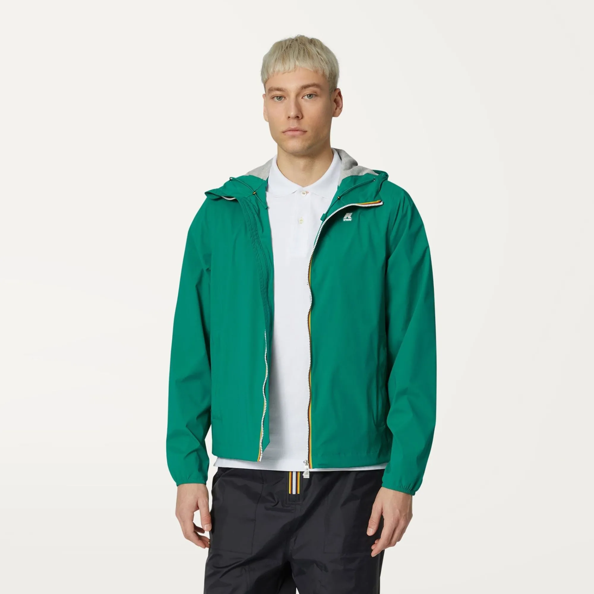 K-WAY Jackstretch Nylon Jersey - Jackets - Short - Man - Green Flash Sale