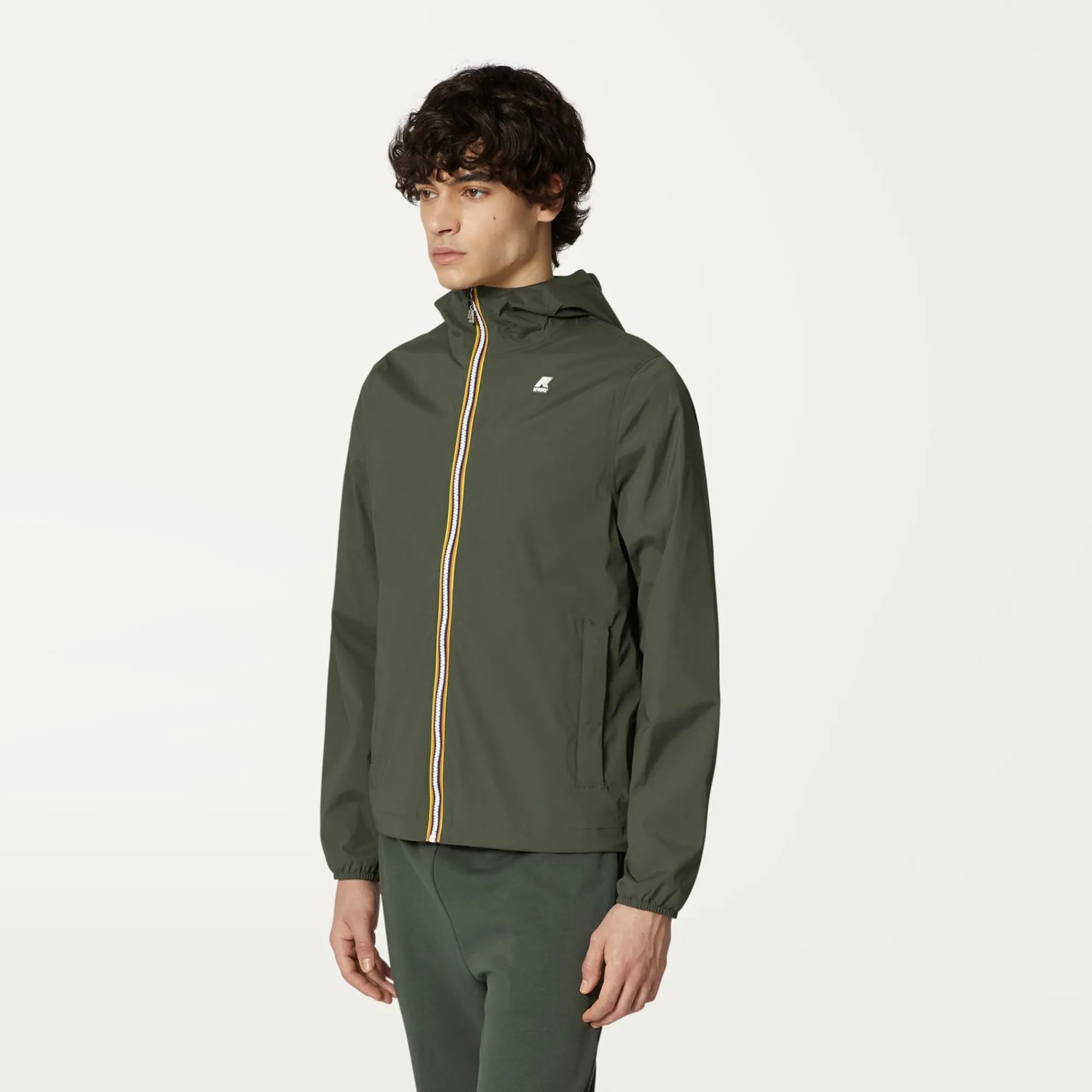 K-WAY Jackstretch Nylon Jersey - Jackets - Short - Man - Green Blackish Cheap