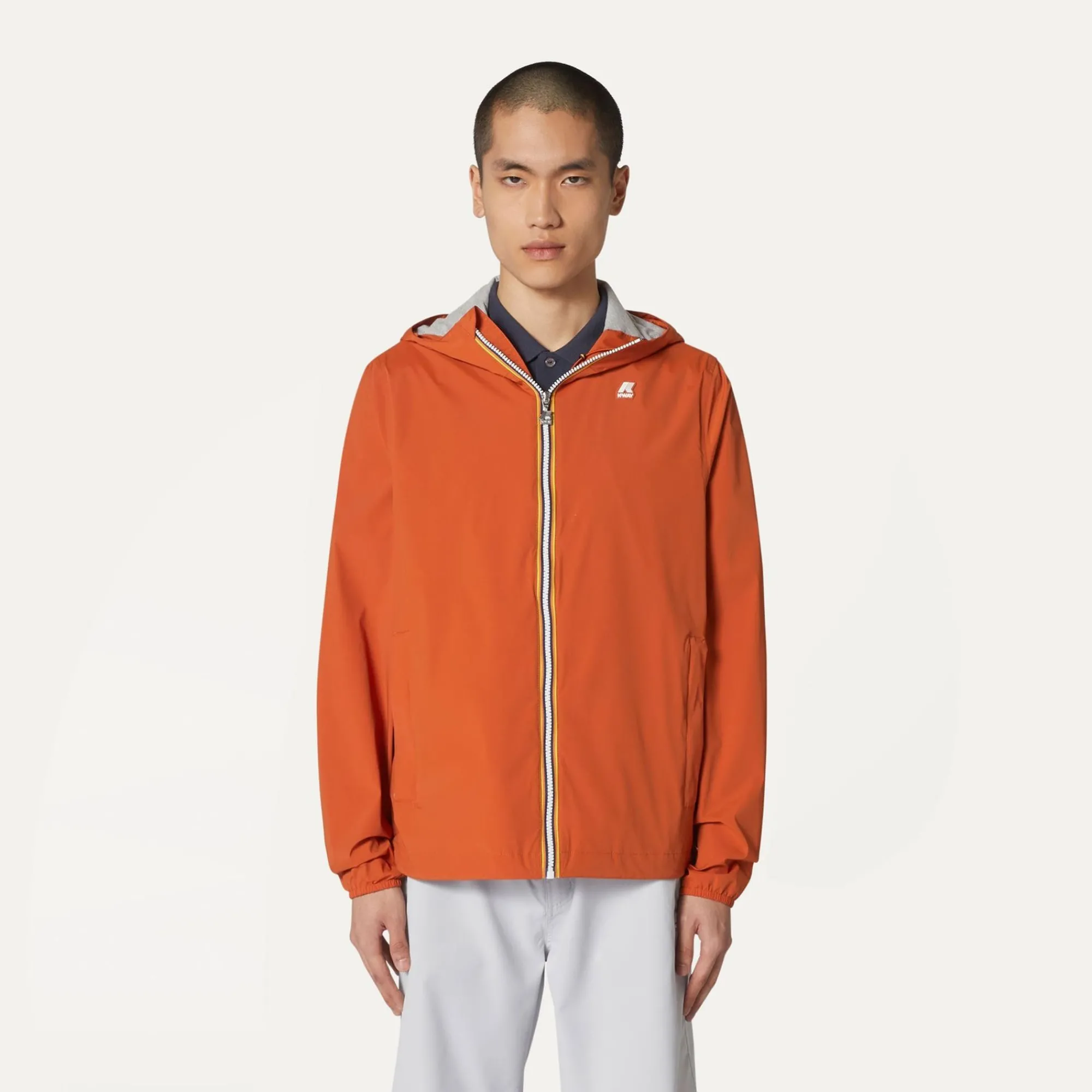 K-WAY Jackstretch Nylon Jersey - Jackets - Short - Man - Orange Copper Cheap