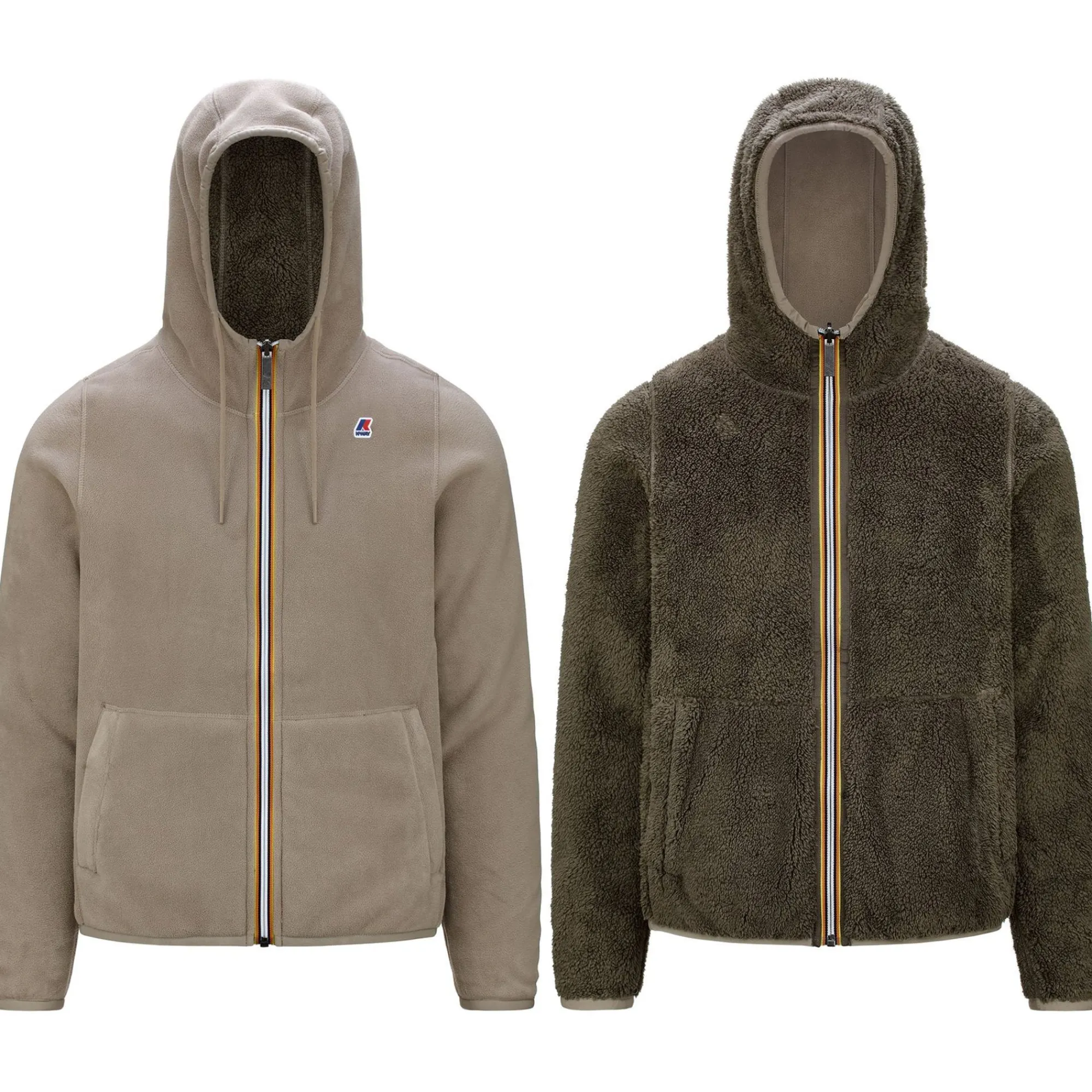 K-WAY Jacques Polar Reversible - Fleece - Jacket - Man - Beige Taupe-Browm Cheap