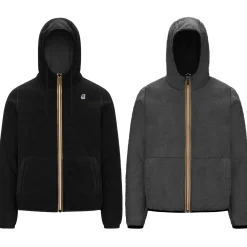 K-WAY Jacques Polar Reversible - Fleece - Jacket - Man - Black Pure-Grey Smoked Cheap