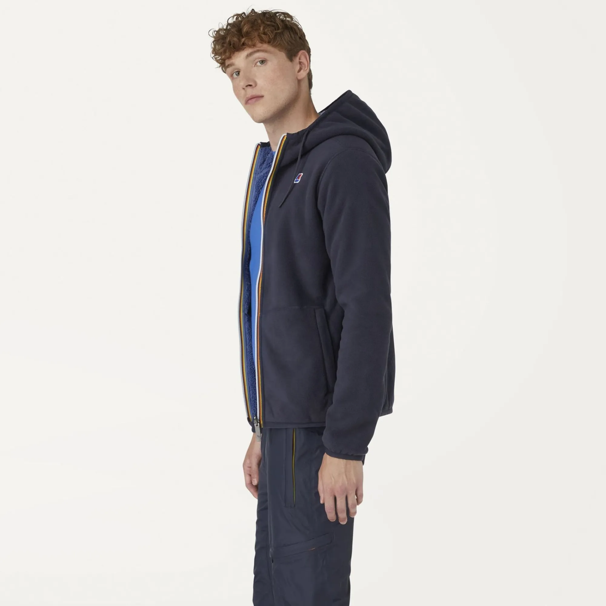 K-WAY Jacques Polar Reversible - Fleece - Jacket - Man - Blue Depth-Blue Ash Best Sale