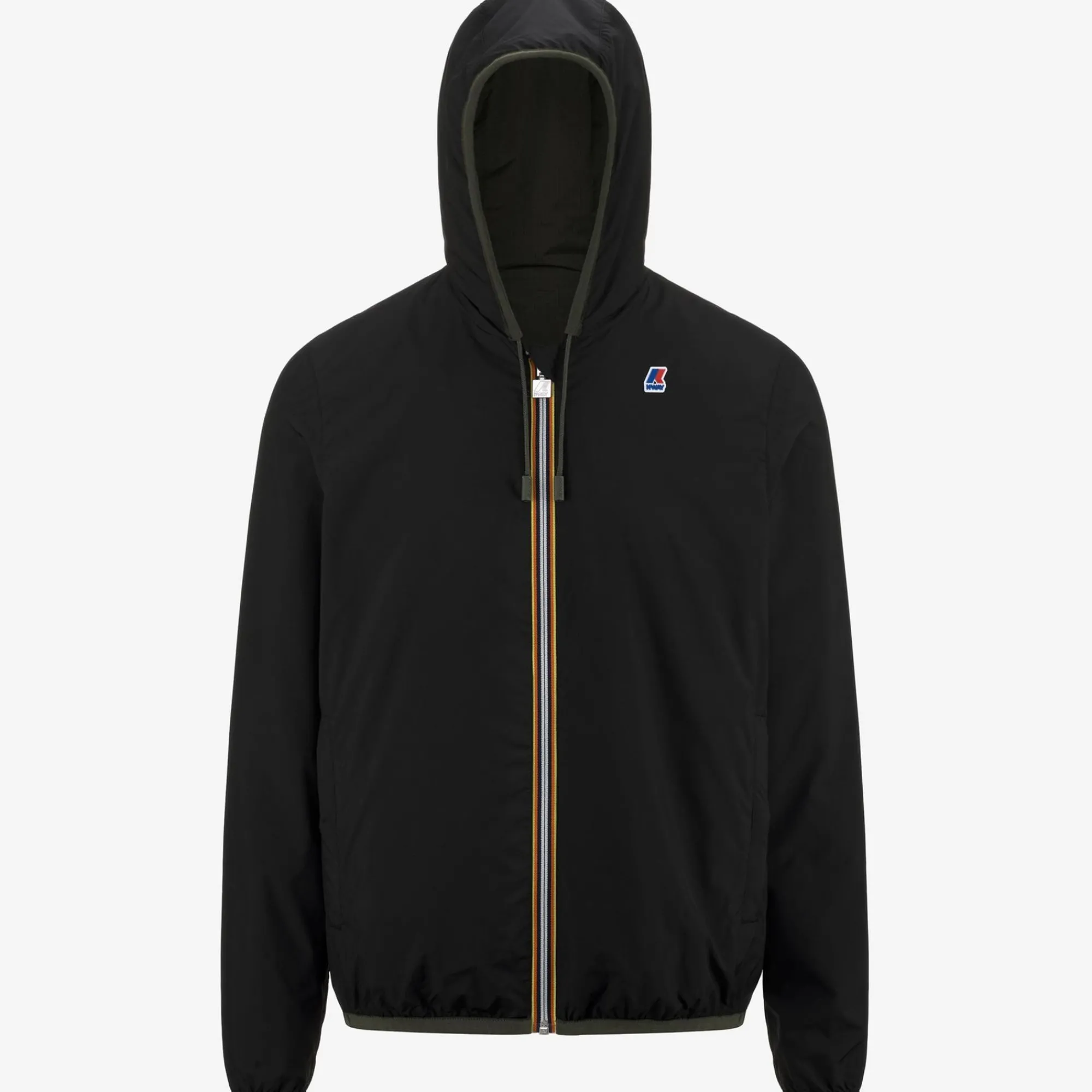 K-WAY Jacques Reversible Ripstop - Jackets - Short - Man - Green Blk-Black Pure New