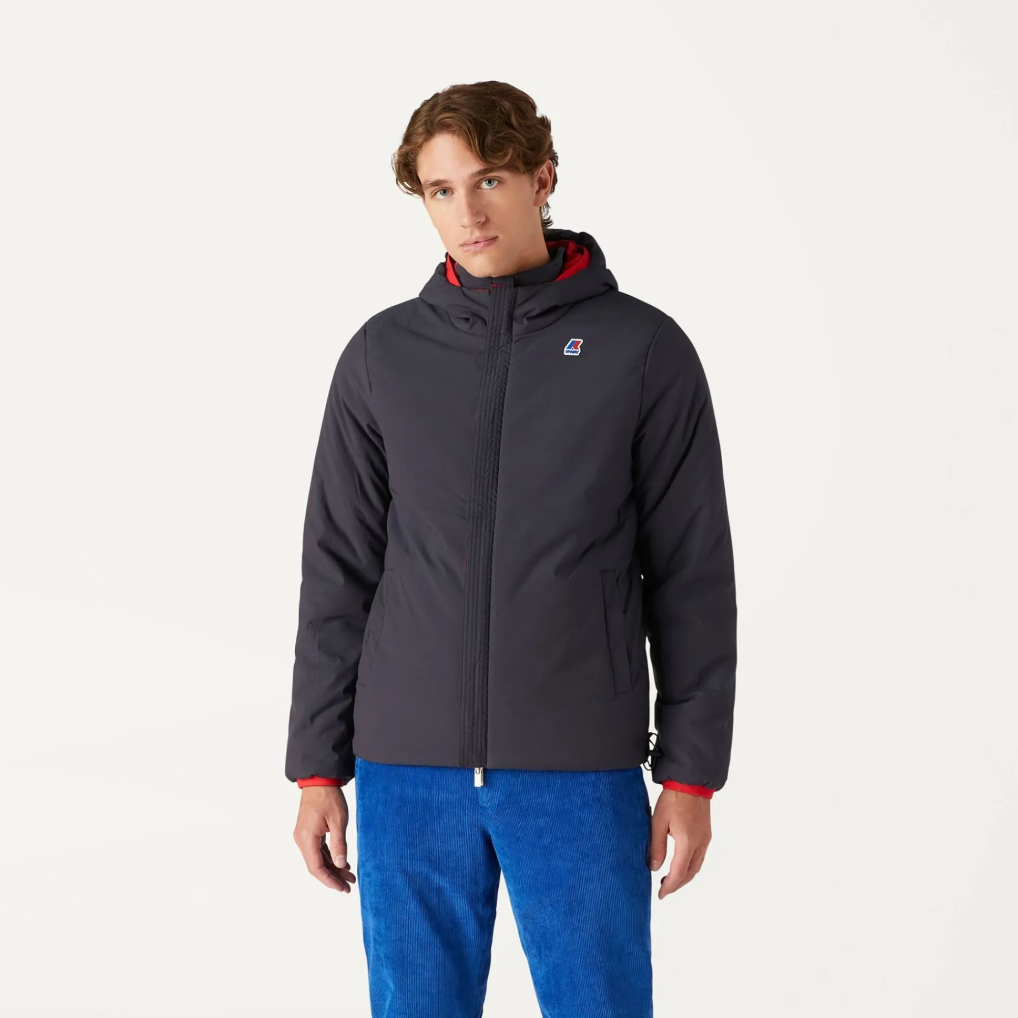 K-WAY Jacques Warm Reversible - Jackets - Short - Man - Red-Blue Depth Hot