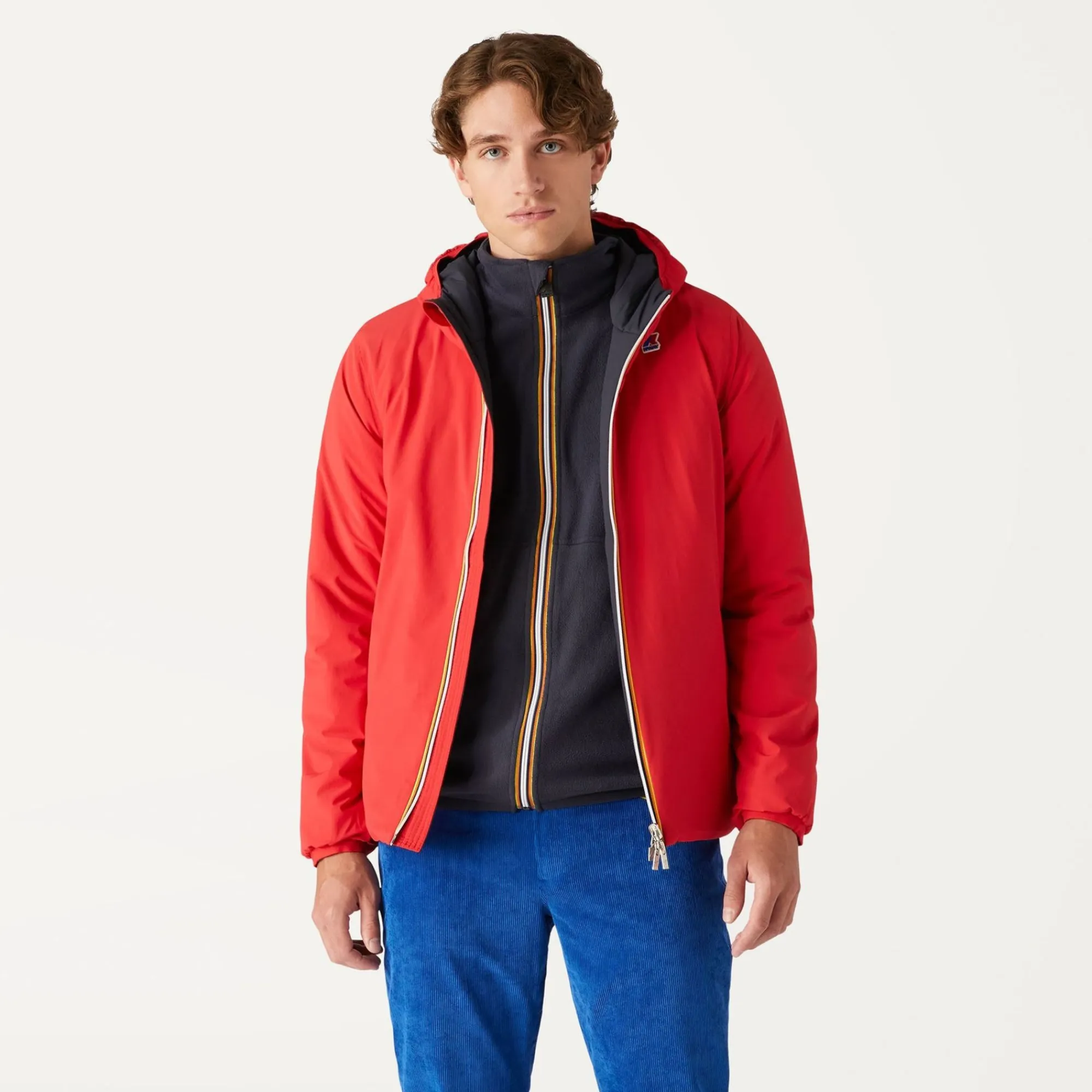 K-WAY Jacques Warm Reversible - Jackets - Short - Man - Red-Blue Depth Hot