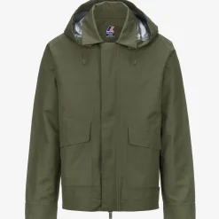 K-WAY Kaya Linen Blend 2L - Jackets - Short - Man - Green Cypress-Silver Cheap