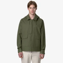 K-WAY Kaya Linen Blend 2L - Jackets - Short - Man - Green Cypress-Silver Cheap