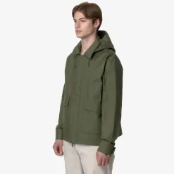 K-WAY Kaya Linen Blend 2L - Jackets - Short - Man - Green Cypress-Silver Cheap