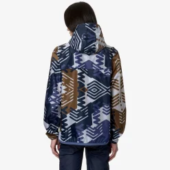 K-WAY Le Vrai 3.0 Claude Graphic - Jackets - Mid - Unisex - Logo Pattern Grey-Blu-Indigo-Corda Clearance