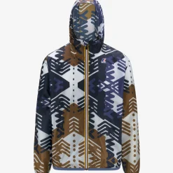 K-WAY Le Vrai 3.0 Claude Graphic - Jackets - Mid - Unisex - Logo Pattern Grey-Blu-Indigo-Corda Best Sale