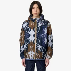 K-WAY Le Vrai 3.0 Claude Graphic - Jackets - Mid - Unisex - Logo Pattern Grey-Blu-Indigo-Corda Best Sale