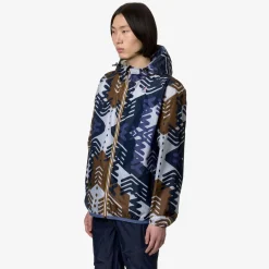 K-WAY Le Vrai 3.0 Claude Graphic - Jackets - Mid - Unisex - Logo Pattern Grey-Blu-Indigo-Corda Best Sale