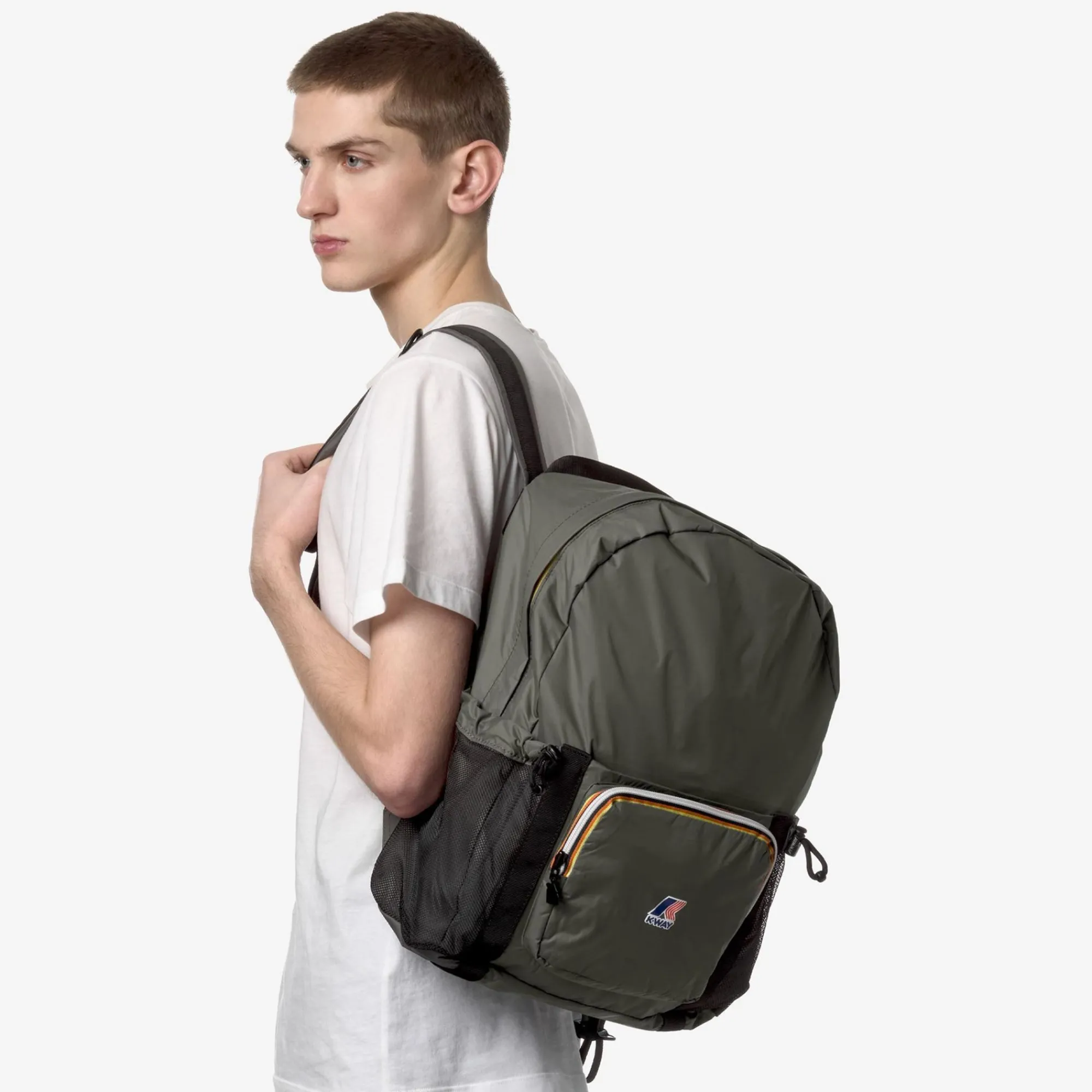 K-WAY Le Vrai 3.0 Michel - Bags - Backpack - Unisex - Green Blackish Sale