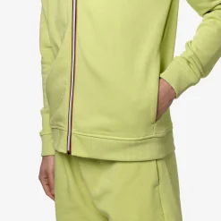 K-WAY Le Vrai Arnel Poly Cotton - Fleece - Jacket - Unisex - Green Celery Fashion