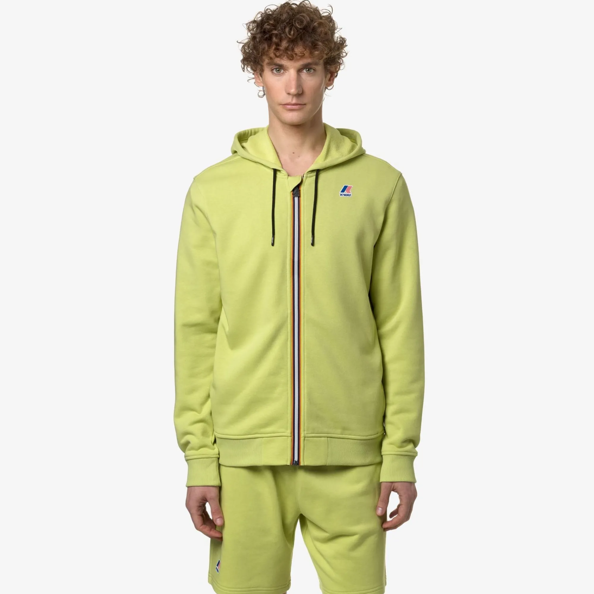 K-WAY Le Vrai Arnel Poly Cotton - Fleece - Jacket - Unisex - Green Celery Fashion