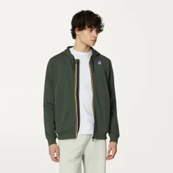 K-WAY Le Vrai Arnel Poly Cotton - Fleece - Jacket - Unisex - Green Blackish Fashion