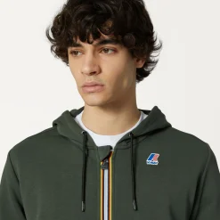 K-WAY Le Vrai Arnel Poly Cotton - Fleece - Jacket - Unisex - Green Blackish Clearance