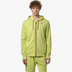 K-WAY Le Vrai Arnel Poly Cotton - Fleece - Jacket - Unisex - Green Celery Clearance