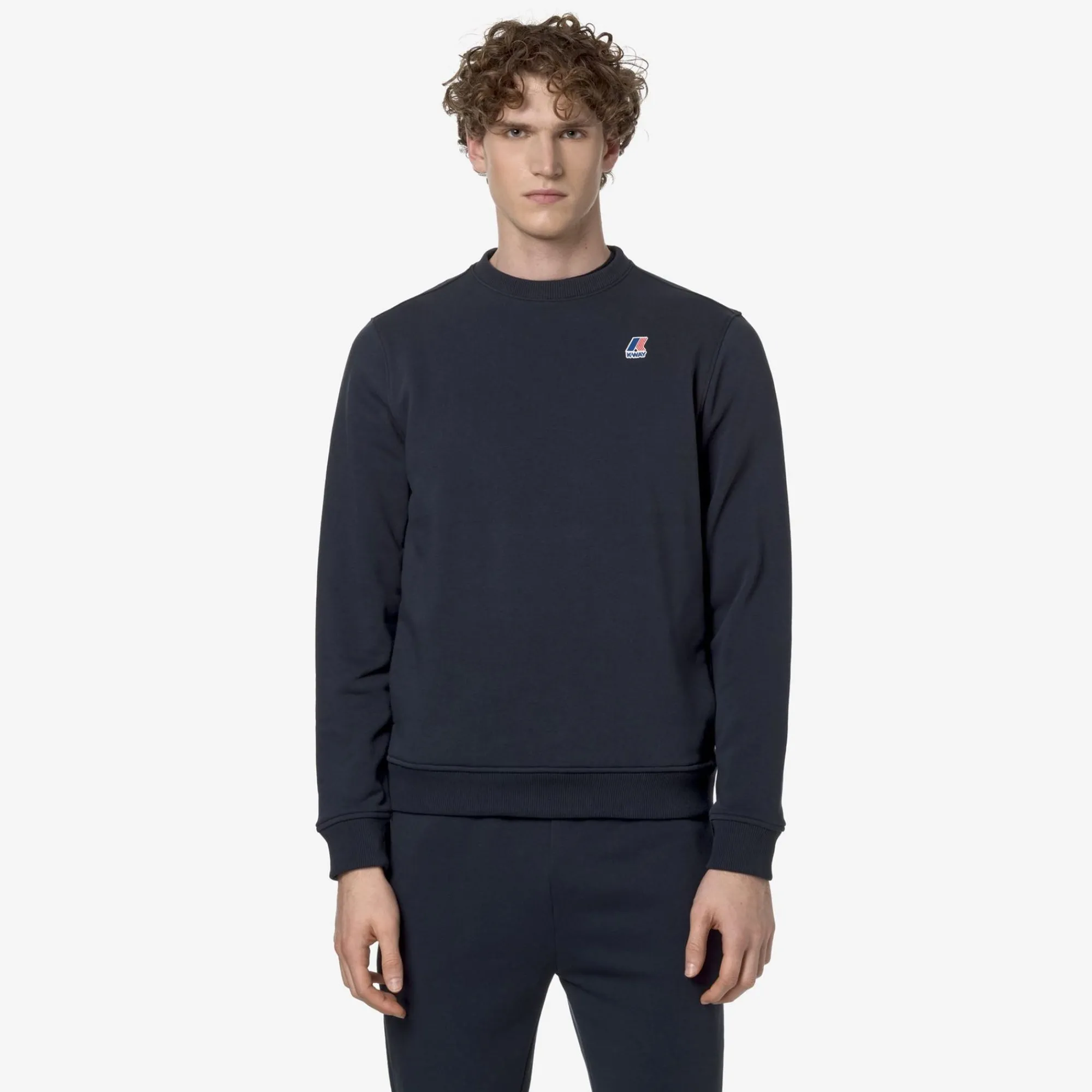 K-WAY Le Vrai Auguste Poly Cotton - Fleece - Jumper - Unisex - Blue Depth Discount