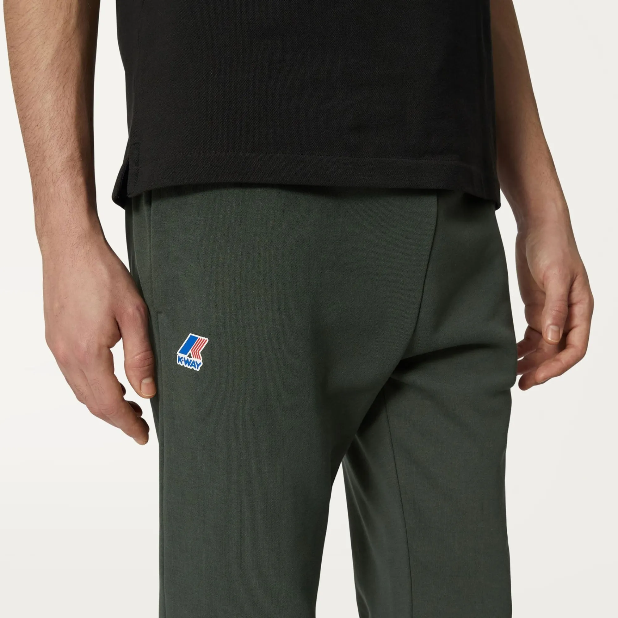 K-WAY Le Vrai Bishop Poly Cotton - Pants - Sport Trousers - Unisex - Green Blackish Cheap