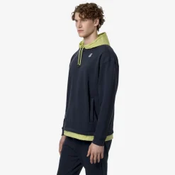 K-WAY Le Vrai Donatien Nylon Pc - Fleece - Jumper - Unisex - Blue Depth-Green Celery Best Sale