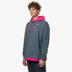 K-WAY Le Vrai Donatien Nylon Pc - Fleece - Jumper - Unisex - Grey Everest-Pink Intense Cheap