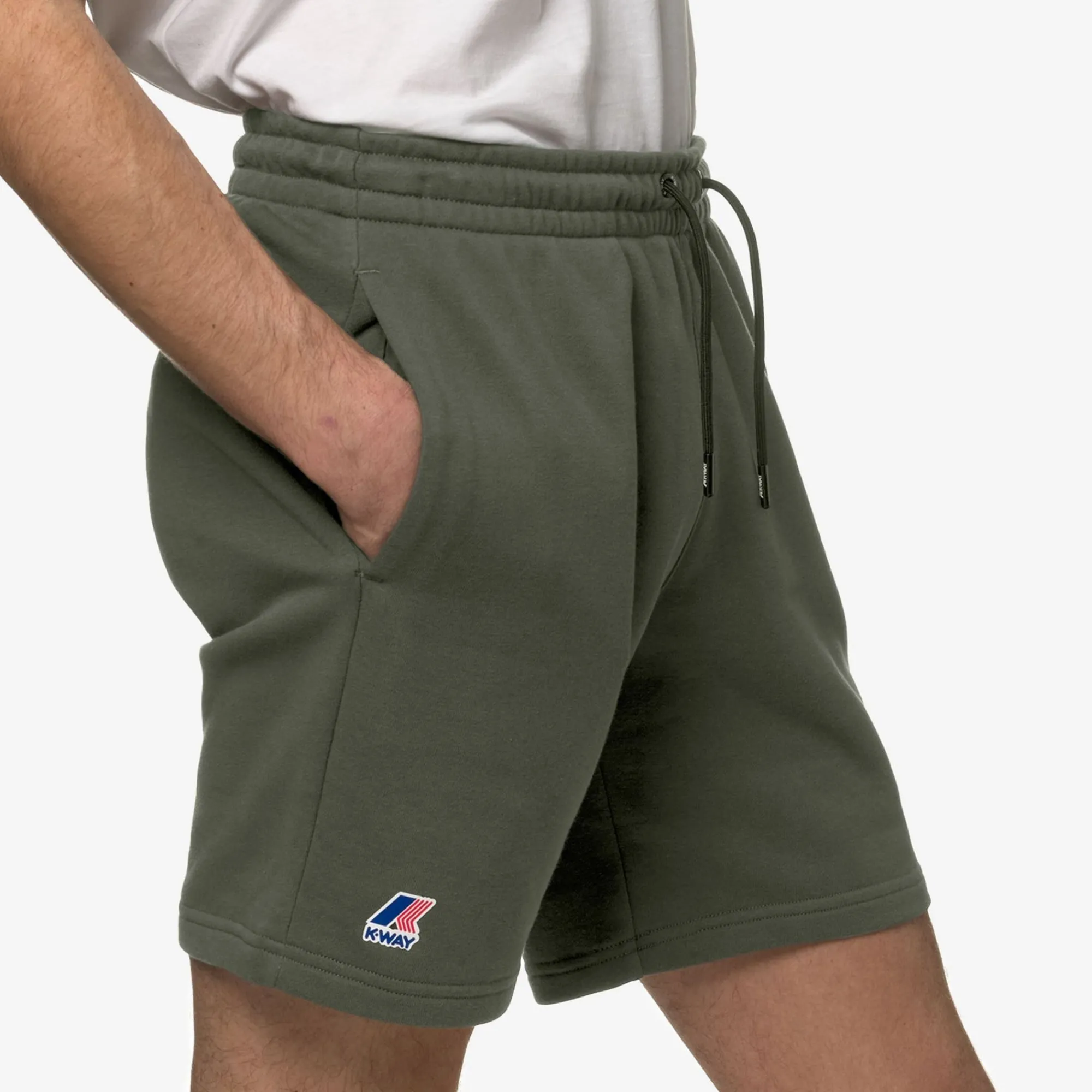 K-WAY Le Vrai Dorian Poly Cotton - Shorts - Sportshorts - Unisex - Green Blackish Cheap
