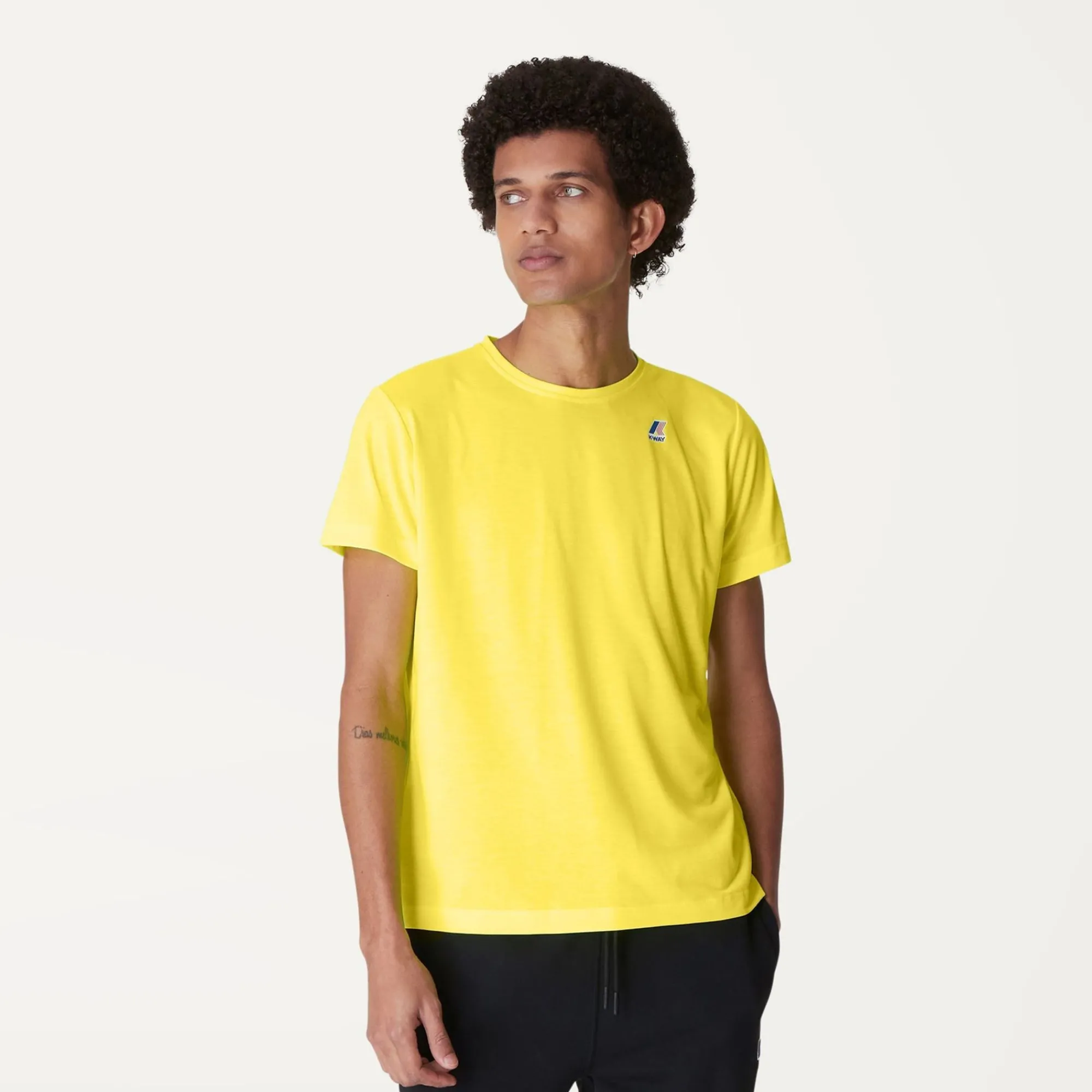 K-WAY Le Vrai Edouard Fluo - T-Shirtstop - T-Shirt - Unisex - Yellow Soleil Clearance