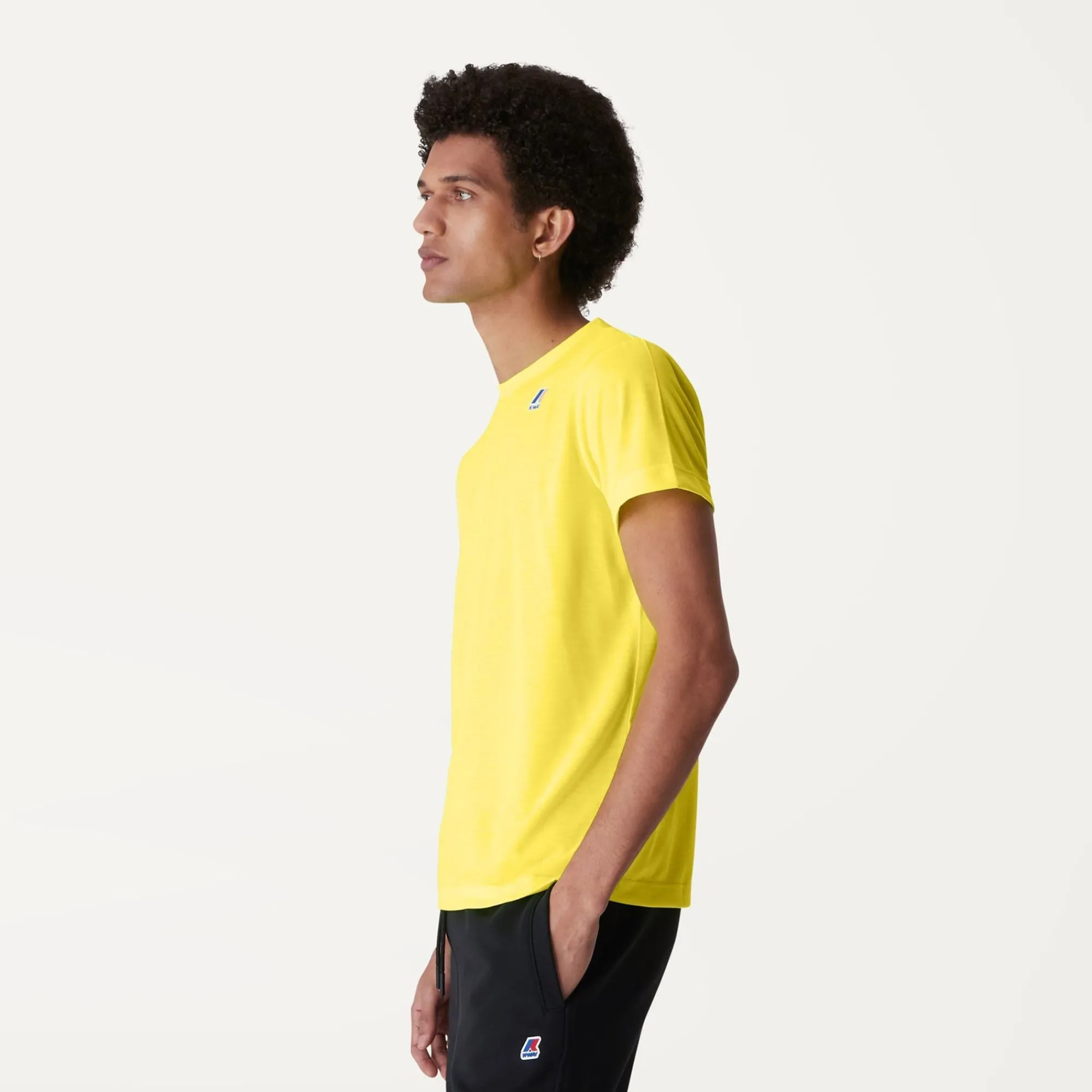 K-WAY Le Vrai Edouard Fluo - T-Shirtstop - T-Shirt - Unisex - Yellow Soleil Clearance