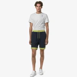 K-WAY Le Vrai Nestor Nylon Pc - Shorts - Sportshorts - Unisex - Blue Depth-Green Celery Sale