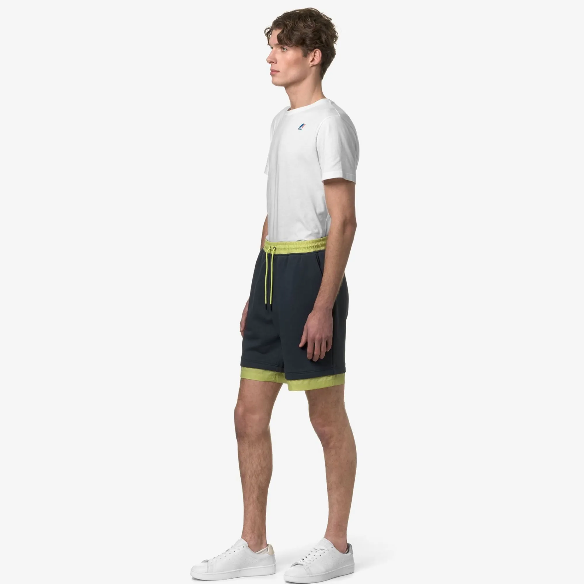 K-WAY Le Vrai Nestor Nylon Pc - Shorts - Sportshorts - Unisex - Blue Depth-Green Celery Sale