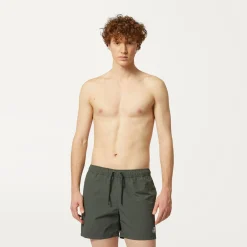 K-WAY Le Vrai Olivier - Bathing Suits - Swimming Trunk - Man - Green Blackish Flash Sale