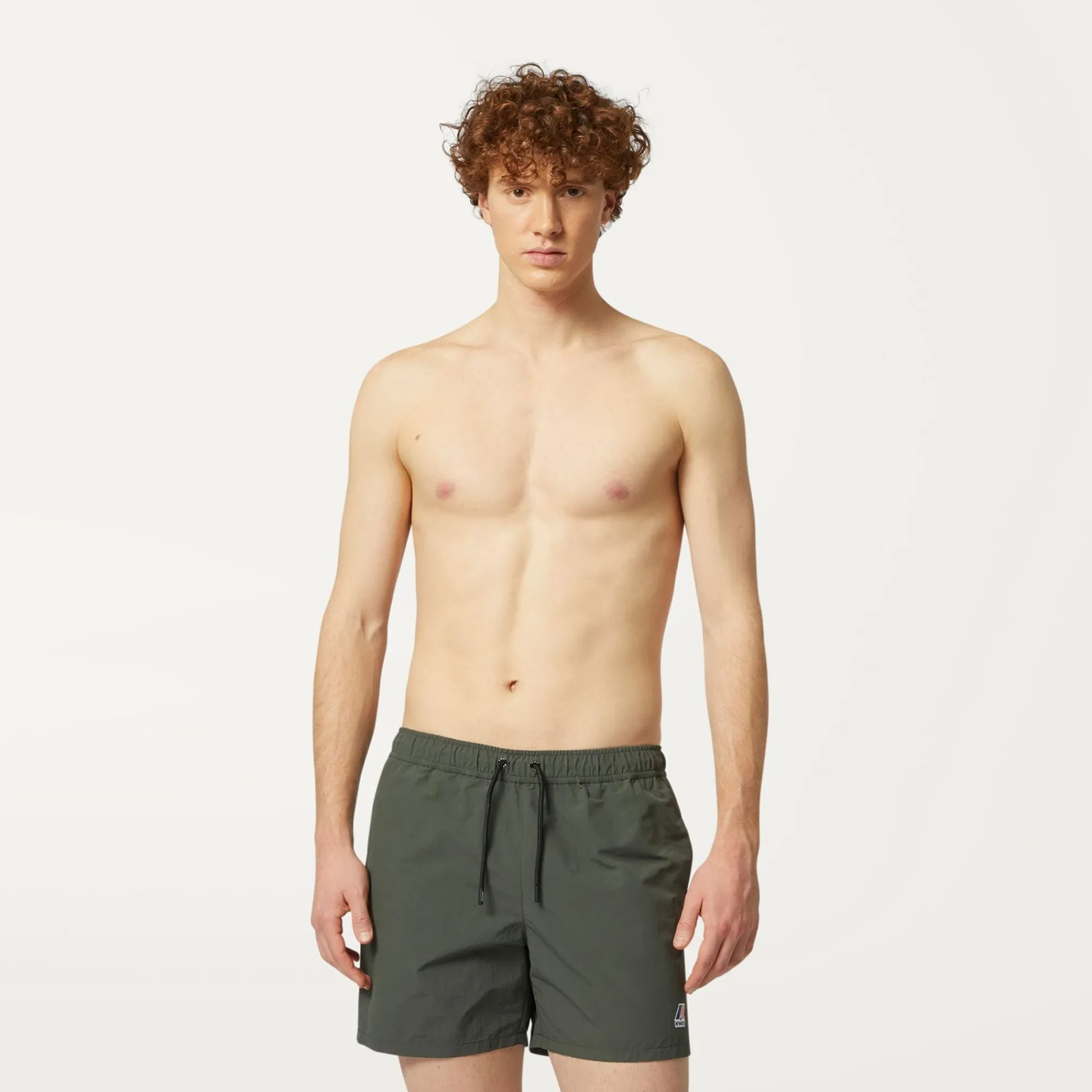 K-WAY Le Vrai Olivier - Bathing Suits - Swimming Trunk - Man - Green Blackish Flash Sale