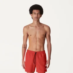 K-WAY Le Vrai Olivier - Bathing Suits - Swimming Trunk - Man - Red Papavero Fashion