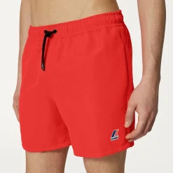 K-WAY Le Vrai Olivier Fluo - Bathing Suits - Swimming Trunk - Man - Red Papavero Flash Sale