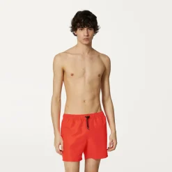 K-WAY Le Vrai Olivier Fluo - Bathing Suits - Swimming Trunk - Man - Red Papavero Flash Sale