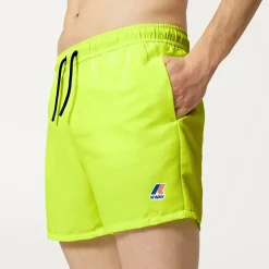 K-WAY Le Vrai Olivier Fluo - Bathing Suits - Swimming Trunk - Man - Yellow Soleil Clearance