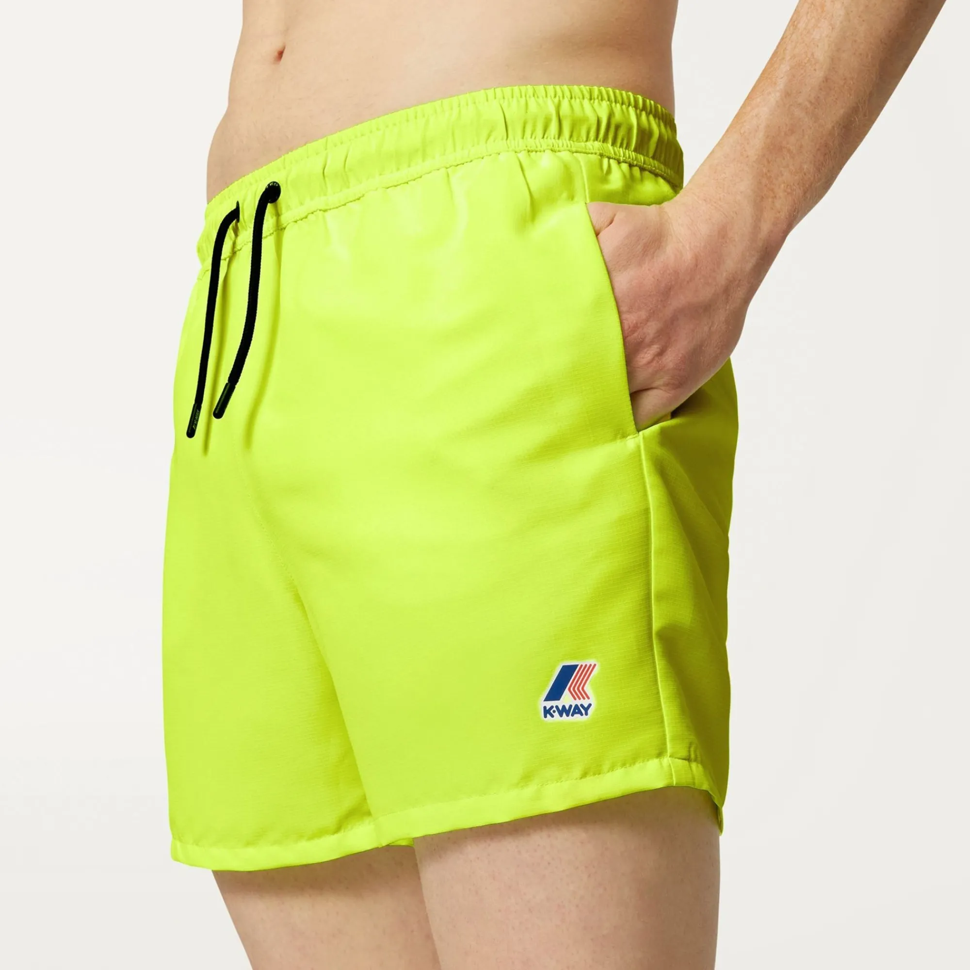 K-WAY Le Vrai Olivier Fluo - Bathing Suits - Swimming Trunk - Man - Yellow Soleil Clearance