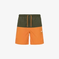 K-WAY Lenon - Bathing Suits - Swimming Trunk - Man - Green C-Orange M Discount