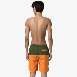 K-WAY Lenon - Bathing Suits - Swimming Trunk - Man - Green C-Orange M Discount