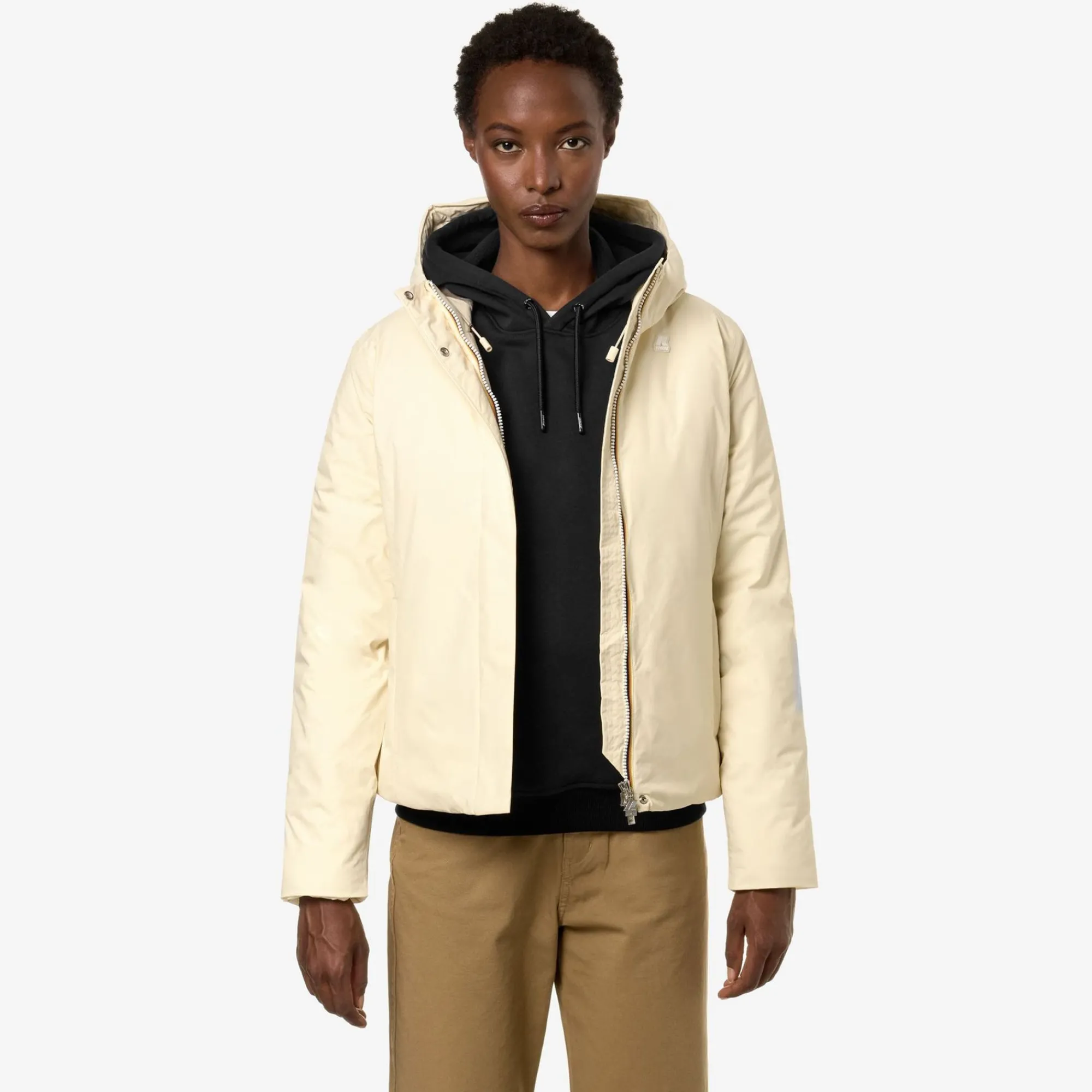 K-WAY Lily Micro Ripstop Marmotta - Jackets - Short - Woman - Beige E-Grey B New