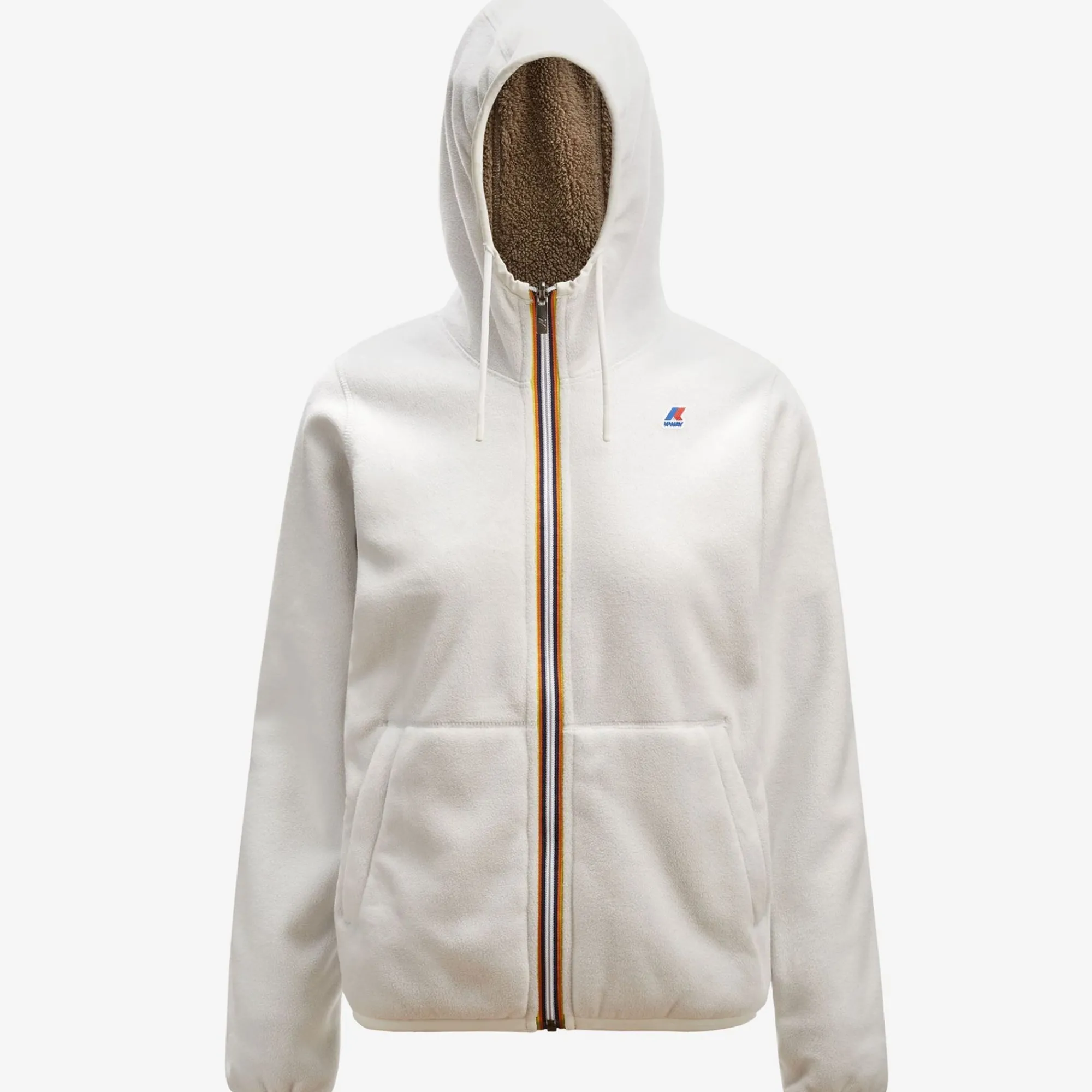 K-WAY Lily Polar Reversible - Fleece - Jacket - Woman - White Milk-Beige Taupe Clearance