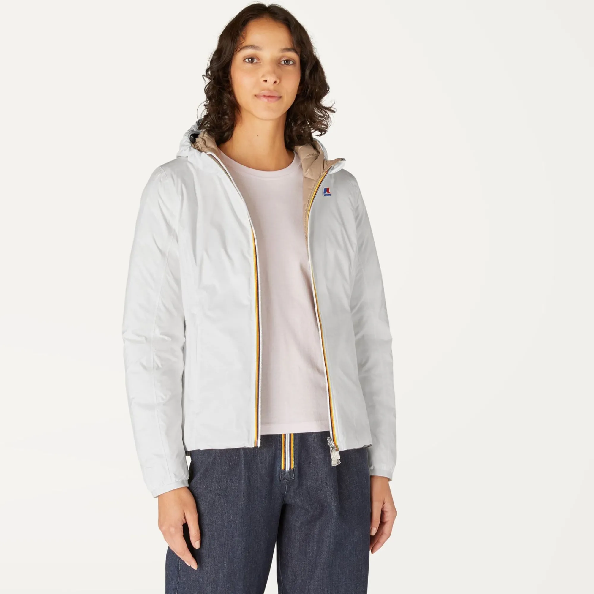 K-WAY Lily Thermo Plus.2 Reversible - Jackets - Short - Woman - White Milk-Beige Taupe Hot
